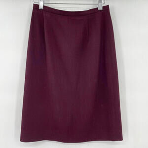 Women's Ann Taylor Plum Wool Pencil Skirt 4